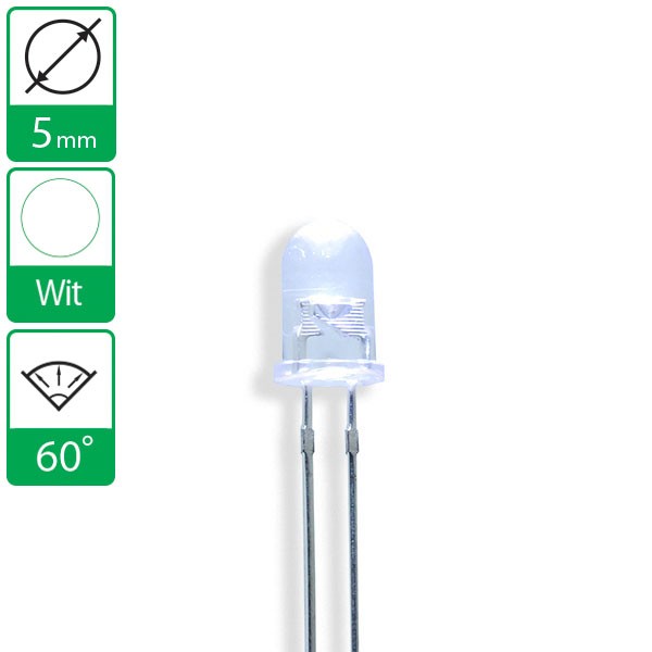 Witte LED 60 5mm: LEDs-buy.nl het online assortiment